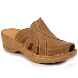 Beige læder hjemmesko Łukbut 650