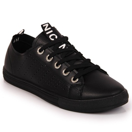 Damesneakers med øko læder sort Filippo