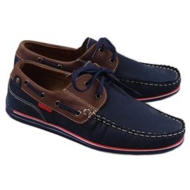 Mænds afslappede loafers i læder marineblå Gregor marine blå
