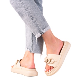Fashion LA.FI beige hjemmesko