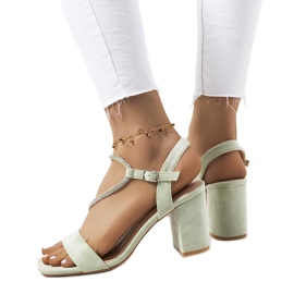 Grønne Roseby sandaler med firkantet tå