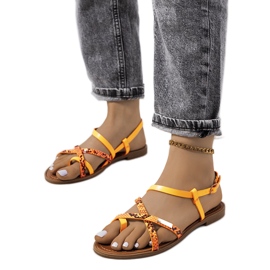 Orange Wiener damesandaler