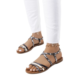 Reeta sorte sandaler til kvinder hvid
