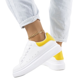 Hvide og gule Parras sneakers til kvinder