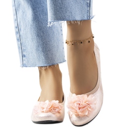 Duff pink metallic ballerinaer lyserød