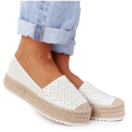 S.Barski Espadrilles På Halm Platform S. Bararski Hvid sølv
