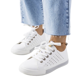 Hvide og grå Tuuri sneakers til kvinder