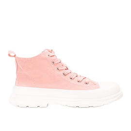 Pink ankelhøje sneakers med Cherryl platform lyserød