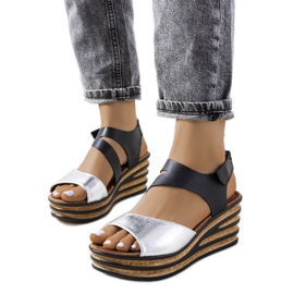 Sølv espadriller på Burley wedges