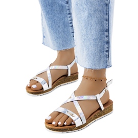 Verna holografiske sølv sandaler