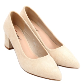 Pumps på brede hæle Mindy Beige