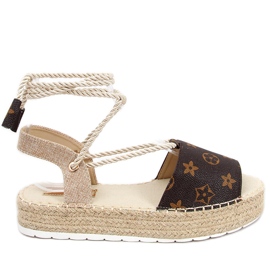 Espadrilles damesandaler Adeline Camel beige brun