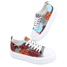 Madi Red Jacquard Weave højsålede sneakers flerfarvet