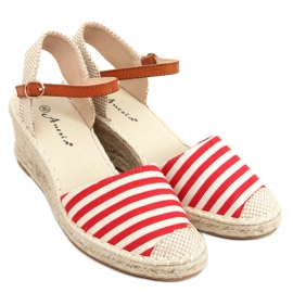 Irma Rødstribede espadriller beige