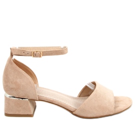 Højhælede sandaler fra Ursula Khaki beige