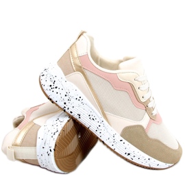 Truth Khaki damesneakers beige lyserød gylden