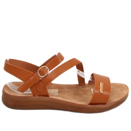 Leaf Camel damesandaler brun