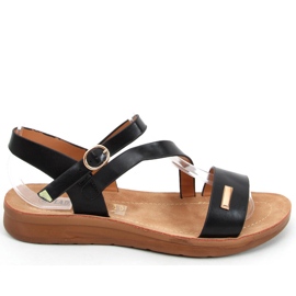 Leaf Black damesandaler sort