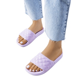 Kates lilla quiltede hjemmesko violet
