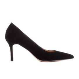 Marco Shoes Elegante ruskindshæl sort