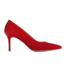 Marco Shoes Elegante ruskindshæl rød