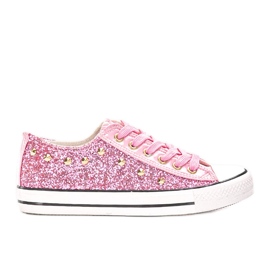 Kirsts pink glitter sneakers lyserød