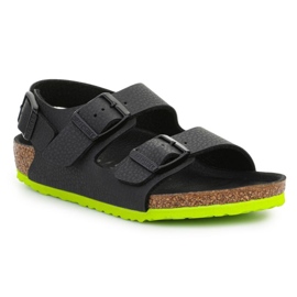 Sandaler Birkenstock Milano Kinder 1022129 Desert Soil Black Lime sort