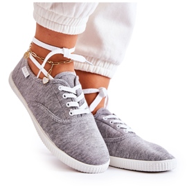 PE1 Klassiske sneakers til kvinder bundet grå Dellis