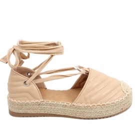 Freesia Beige espadriller med ankelbånd