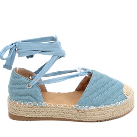 Freesia Blue ankellange espadriller blå
