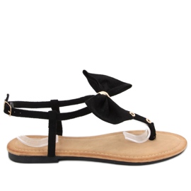 Flip-flops med en Twist Black sløjfe sort