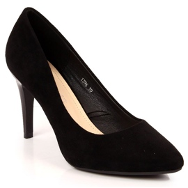 Pumps stiletter sort ruskind W Sergio Leone