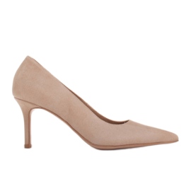 Marco Shoes Elegante ruskindshæl beige