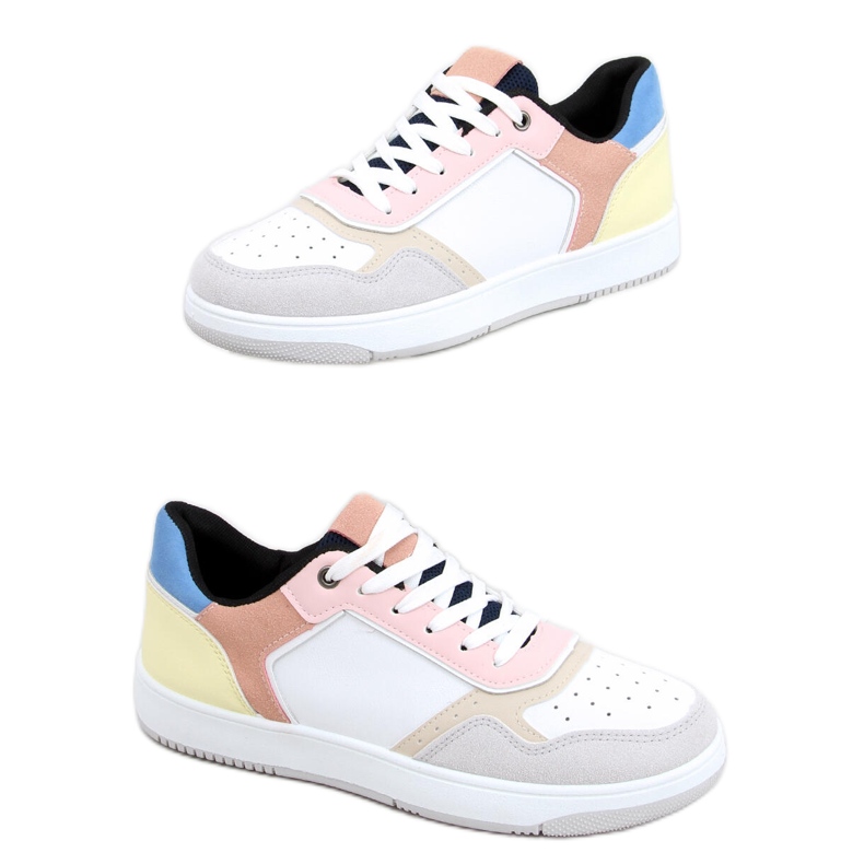 Izzie WHITE / GUL damesneakers hvid flerfarvet