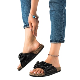 Bestelle Stilfulde flip-flops med sløjfe sort