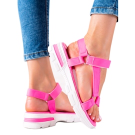 Groto Gogo Komfortable sandaler med velcro lyserød
