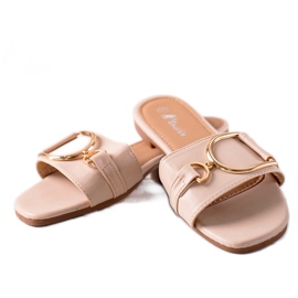 SHELOVET Elegante hjemmesko med ornament beige