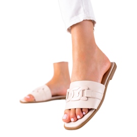 SHELOVET Klassiske flip-flops beige