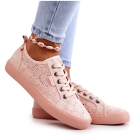 Gennembrudte sneakers Big Star JJ274059 Lys pink lyserød