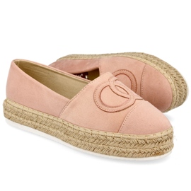 PS1 Kvinders Espadriller på en halmplatform Pink Febi lyserød