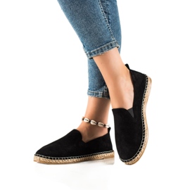 T.Sokolski Klassiske læder espadriller sort