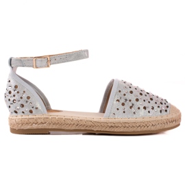 T.Sokolski Espadriller med krystaller blå