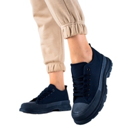 SHELOVET Sneakers på platformen marine blå