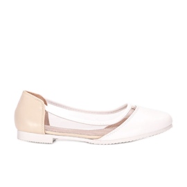 Hvide semi-transparente Juva børneballerinaer beige