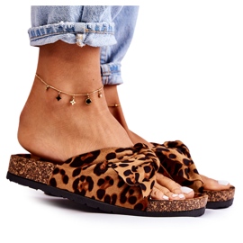 Wendy Brown og Black Cork Sole Hjemmesko beige brun sort