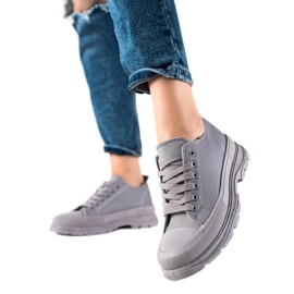 SHELOVET Sneakers på platformen grå