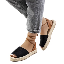 Sorte Chinner-bundne espadriller brun