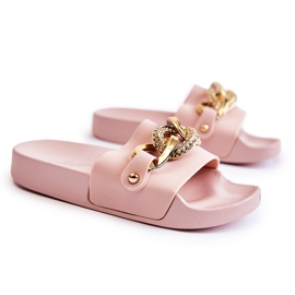FK1 Gummi hjemmesko til børn med en dekorativ kæde Pink Suzie lyserød