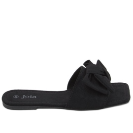Nisha Black Square Sole Slides sort