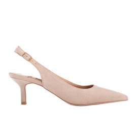 Marco Shoes Sommerpumps lavet af sart beige ruskind